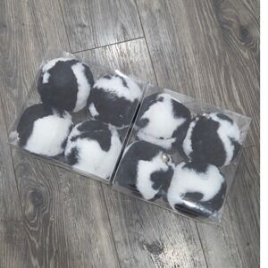 Hobby Lobby Cow Print‎ Christmas Ornament Set of 8 Black White Farmhouse Viral